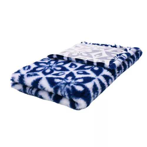 Vetbed - csúszásmentes kutyafekhely – kék, fehér virágok