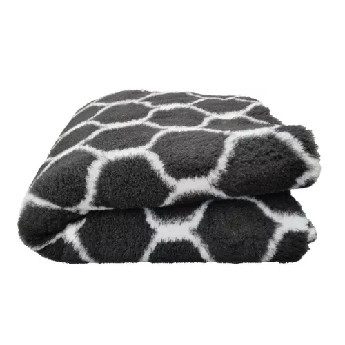 Vetbed - csúszásmentes kutyafekhely – fekete geometrikus minta