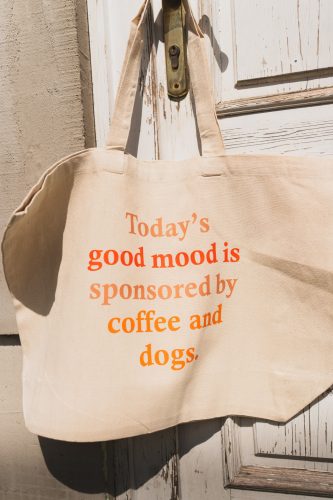 Nyári vászontáska - Today's good mood is sponsored by coffee and dogs