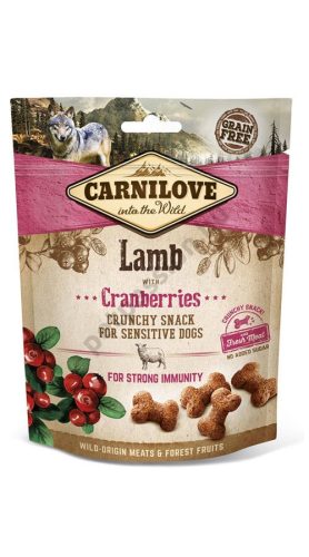 CARNILOVE DOG CRUNCHY SNACK LAMB & CRANBERRIES- BÁRÁNY HÚSSAL ÉS VÖRÖS ÁFONYÁVAL 200G