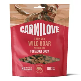  CARNILOVE DOG CRUNCHY SNACK WILD BOAR & ROSEHIPS- VADDISZNÓ HÚSSAL ÉS CSIPKEBOGYÓVAL 200G