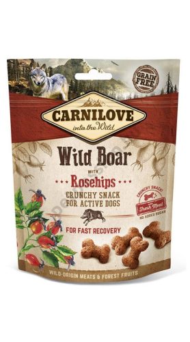 CARNILOVE DOG CRUNCHY SNACK WILD BOAR & ROSEHIPS- VADDISZNÓ HÚSSAL ÉS CSIPKEBOGYÓVAL 200G