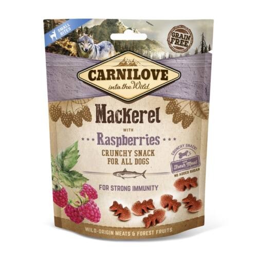 Carnilove Dog Crunchy Snack Makrela & Raspberry- Markéla Hússal és Málnával 