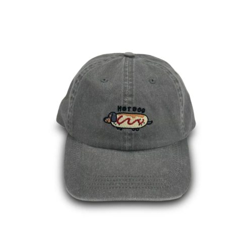 Grey Denim Cap - Hot Dog