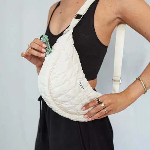 Cocopup London - Crossbody Crescent Dog Walking Bag - Cloud
