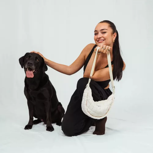 Cocopup London - Crossbody Crescent Dog Walking Bag - Cloud