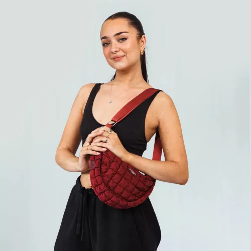 Cocopup London - Crossbody Crescent Dog Walking Bag - Merlot