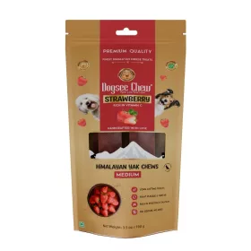   Dogsee - Dog Chew Medium Himalájai Jak Sajtrágcsa - Epres 140g (2 db)