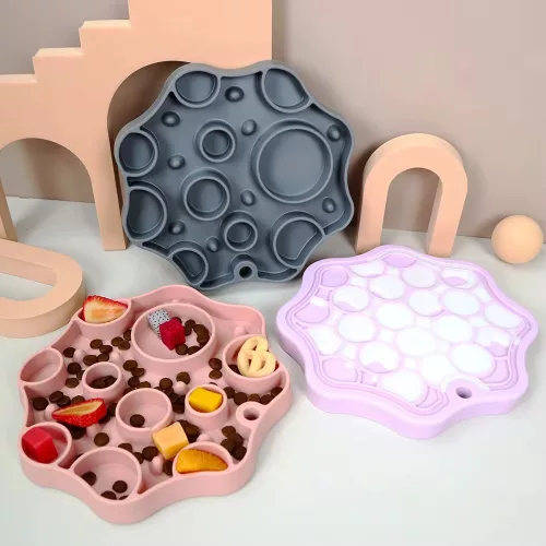 Moon Slow Bowl 2in1 – Lassító etetőtál és nyalogatómat egyben pink