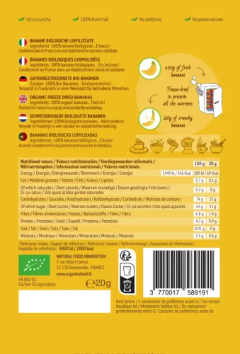 Organica Food - Bio Fagyasztva Szárított Banán