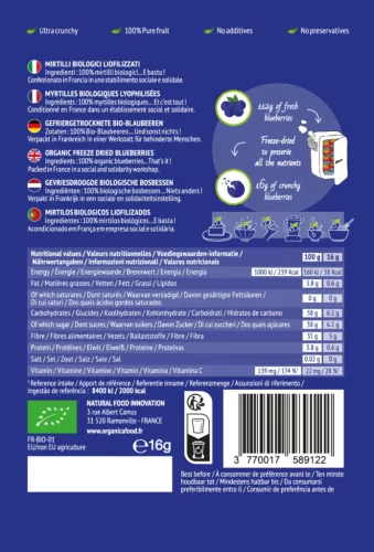 Organica Food - Bio Fagyasztva Szárított Áfonya