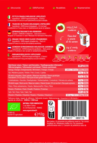Organica Food - Bio Fagyasztva Szárított Eper