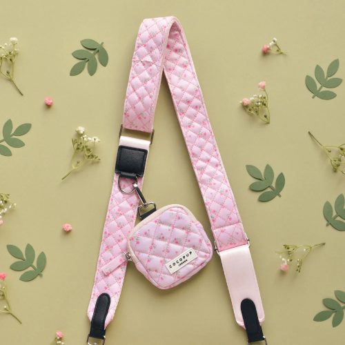 Cocopup London - Táska szíj (Quilted Ditsy Floral Pink)
