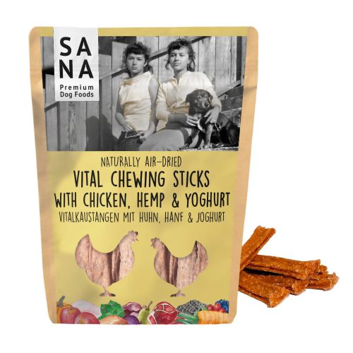 SANA - Fogtisztító Sticks csirkével, kenderrel és joghurttal (150g)