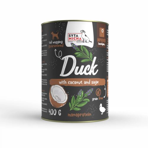 Syta Micha - nedves eledel kutyáknak –  Kacsa kókusszal és zsályával – 400g