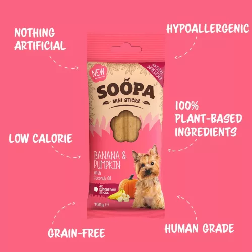 SOOPA - Banana & Pumpkin Dental Sticks for Mini Dogs