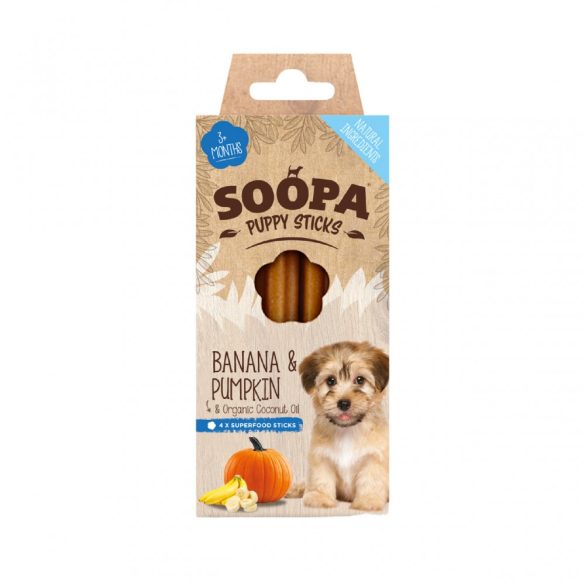 SOOPA Puppy Dental Stick  - Banán és sütőtök (100g)