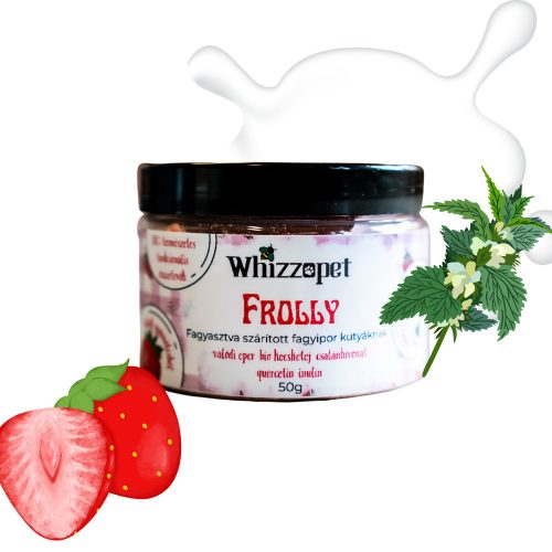 FROLLY – Funkcionális fagyasztva szárított kutyafagyi (Eper + quercetin és csalánkivonat)